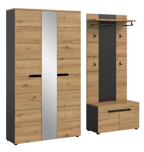 Garderoben-Set Canu 5 | Basalt grau / Artisan | 3-teilig a