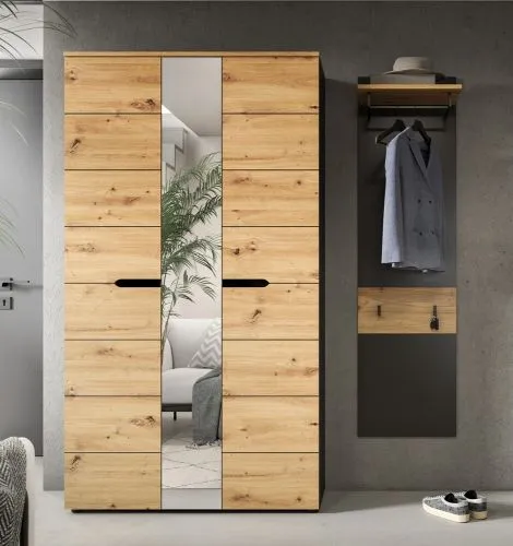 Garderoben-Set Canu | Basalt grau / Artisan Eiche | 2-teilig