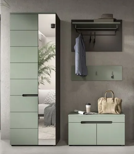 Garderoben-Set Canu | Basalt grau / Smoke Green | 3-teilig