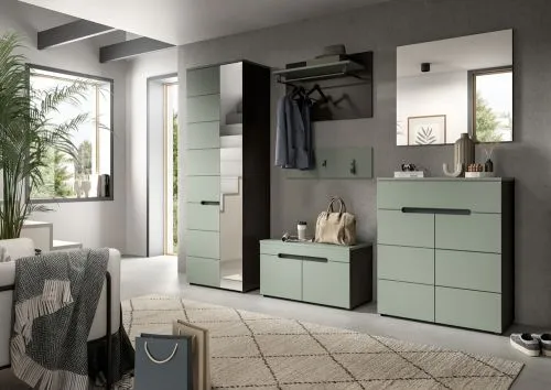 Garderoben-Set Canu | Basalt grau / Smoke Green | 3-teilig ohne