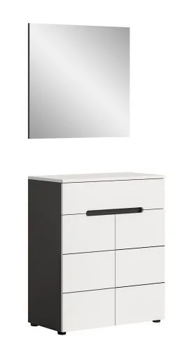 Garderoben-Set Canu | Basalt grau / Weiß | 2-teilig