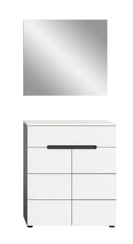 Garderoben-Set Canu | Basalt grau / Weiß | 2-teilig