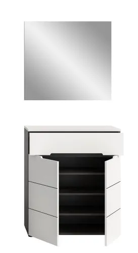 Garderoben-Set Canu | Basalt grau / Weiß | 2-teilig