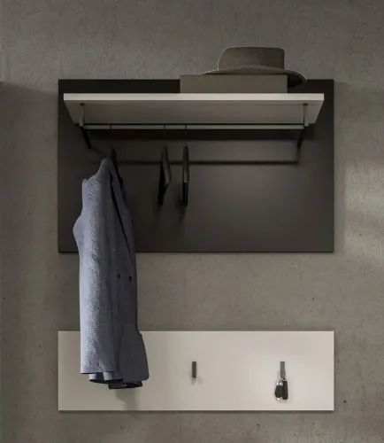 Garderoben-Set Canu | Basalt grau / Weiß | 3-teilig ohne