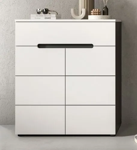 Garderoben-Set Canu | Basalt grau / Weiß | 4-teilig