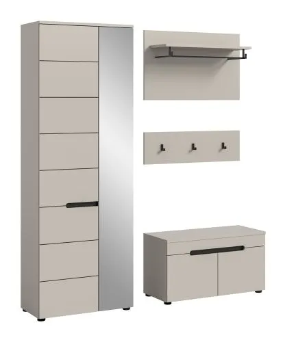 Garderoben-Set Canu | Kaschmir / Basalt grau | 3-teilig ohne Sitzkissen