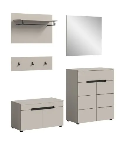 Garderoben-Set Canu | Kaschmir / Basalt grau | 4-teilig