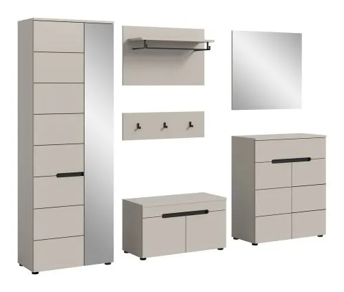 Garderoben-Set Canu | Kaschmir / Basalt grau | 5-teilig