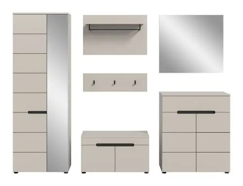 Garderoben-Set Canu | Kaschmir / Basalt grau | 5-teilig ohne Kissen