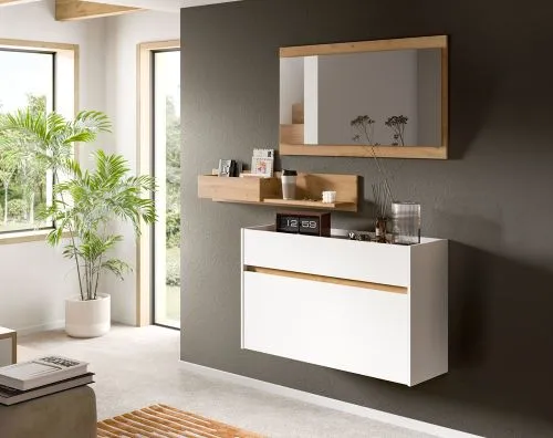 Garderoben-Set Drive 1 | weiß / Artisan Oak | 3-teilig ohne Beleuchtung