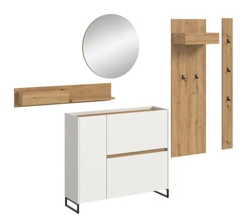 Garderoben-Set Drive 1 | weiß / Artisan Oak | 5-teilig