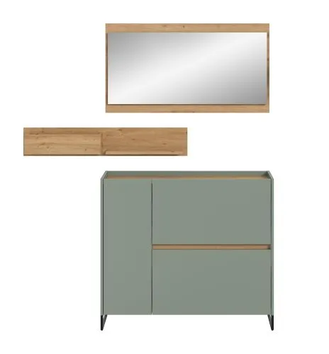 Garderoben-Set Drive 2 | Salbei / Artisan Oak | 3-teilig ohne Beleuchtung