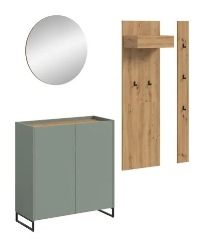 Garderoben-Set Drive 2 | Salbei / Artisan Oak | 4-teilig ohne Beleuchtung