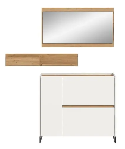 Garderoben-Set Drive 2 | weiß / Artisan Oak | 3-teilig ohne Beleuchtung