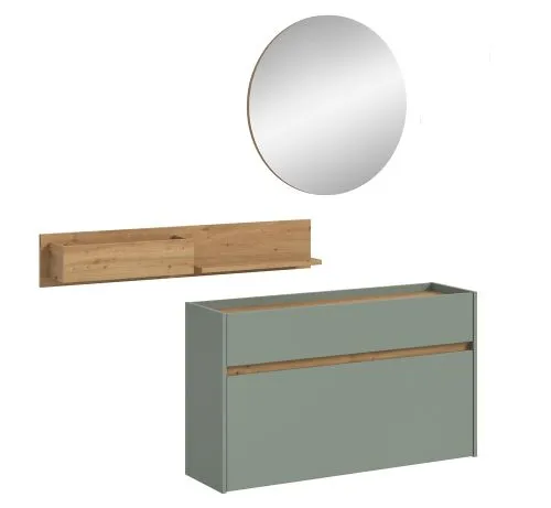 Garderoben-Set Drive 3 | Salbei / Artisan Oak | 3-teilig ohne Beleuchtung