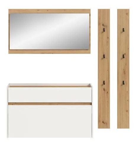 Garderoben-Set Drive 3 | weiß / Artisan Oak | 4-teilig ohne Beleuchtung