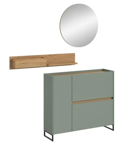 Garderoben-Set Drive 4 | Salbei / Artisan Oak | 3-teilig ohne Beleuchtung