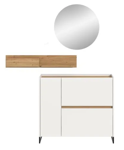 Garderoben-Set Drive 4 | weiß / Artisan Oak | 3-teilig ohne Beleuchtung