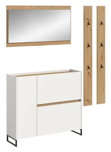 Garderoben-Set Drive 4 | weiß / Artisan Oak | 4-teilig ohne Beleuchtung