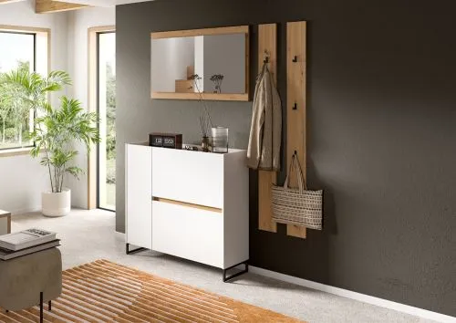 Garderoben-Set Drive 4 | weiß / Artisan Oak | 4-teilig ohne Beleuchtung
