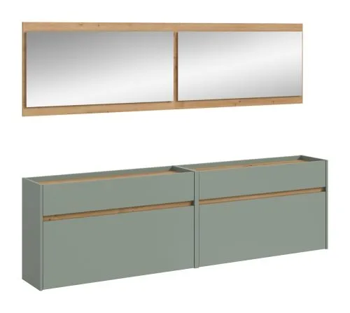 Garderoben-Set Drive 5 | Salbei / Artisan Oak | 4-teilig ohne Beleuchtung