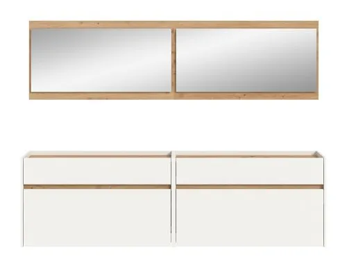 Garderoben-Set Drive 5 | weiß / Artisan Oak | 4-teilig mit LED Beleuchtung