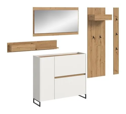 Garderoben-Set Drive | weiß / Artisan Oak | 5-teilig