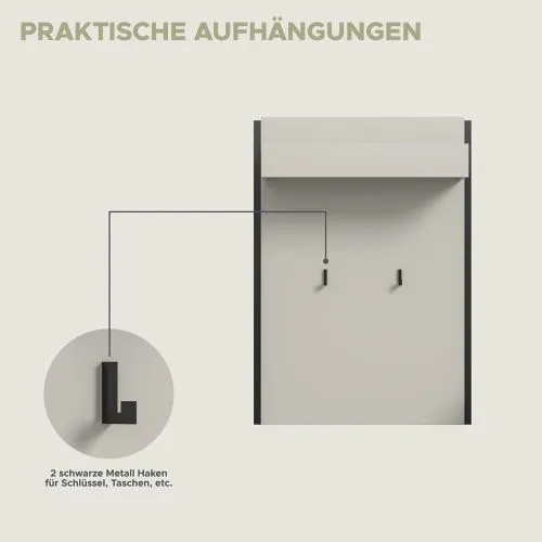 Garderoben-Set Emil | Kaschmir / schwarz | 5-teilig