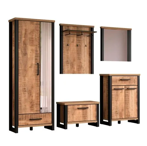 Garderoben-Set Enna, 5-teilig, Mango Dekor – Ansicht 4