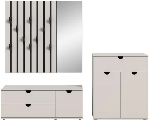 Garderoben-Set Evora | hellgrau | 3-teilig
