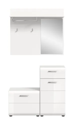 Garderoben-Set Ice | weiß hochglanz | 3-teilig