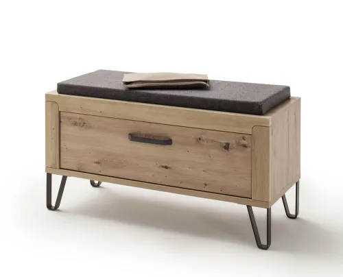 Garderoben Set Incata | Balkeneiche / Oxid grau | 5-teilig