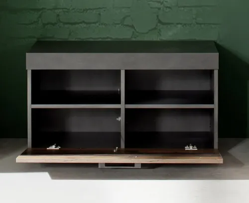 Garderoben-Set Indy 1 | Old Used Wood / Matera grau | 3-teilig | Shabby Look