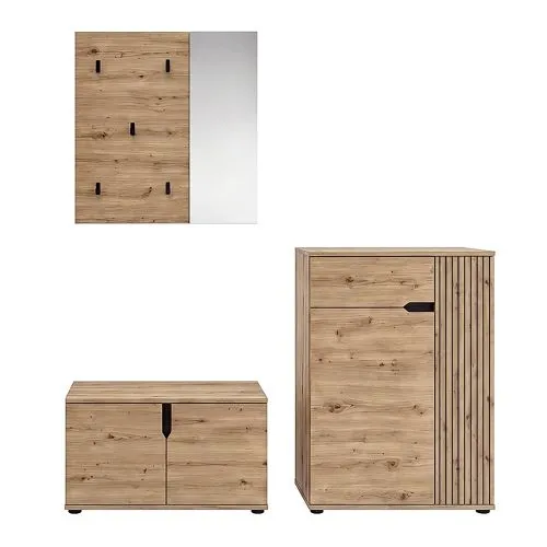 Garderoben-Set Keno 1 | Artisan Eiche | 3-teilig ohne Sitzkissen