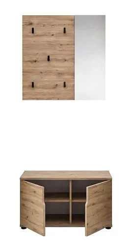 Garderoben-Set Keno | Artisan Eiche | 2-teilig mit Sitzkissen
