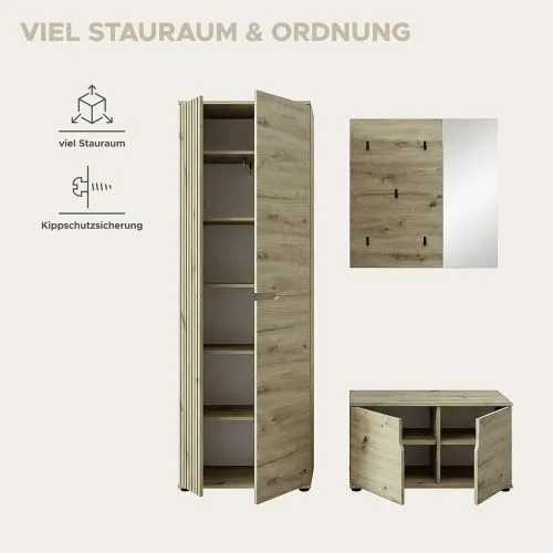 Garderoben-Set Keno | Artisan Eiche | 3-teilig
