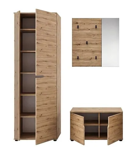 Garderoben-Set Keno | Artisan Eiche | 3-teilig ohne Sitzkissen