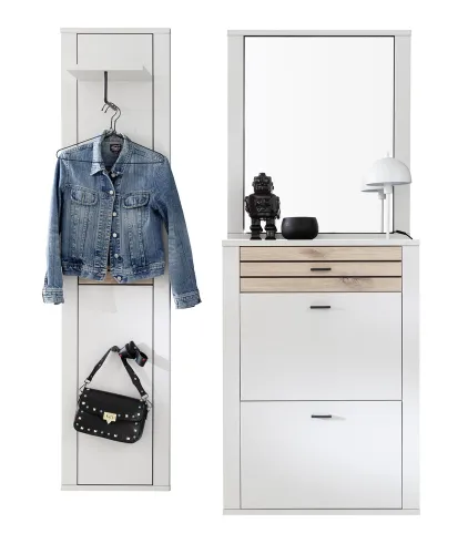 Garderoben Set Mantena 1 | Modern White / Viking Oak | 3-teilig