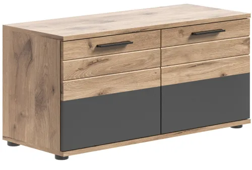 Garderoben-Set Mason | Nox Oak / Basalt Grau | 4-teilig mit Sitzkissen