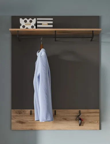 Garderoben-Set Mason | Nox Oak / Basalt grau | 5-teilig ohne Sitzkissen