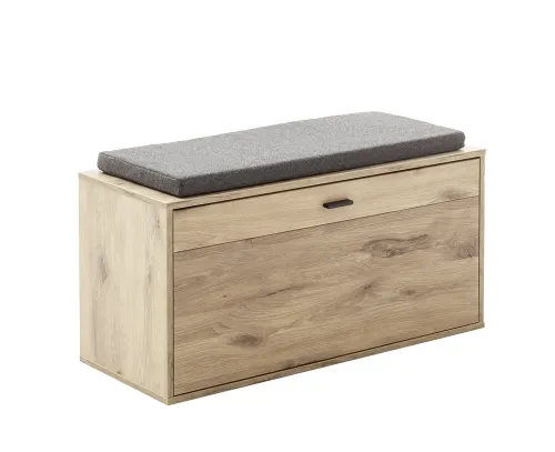 Garderoben Set Mezzano 3 | Viking Oak | 4-teilig mit Sitzkissen mit Beleuchtung