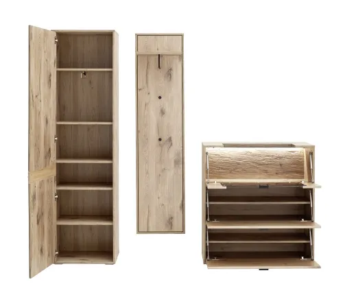 Garderoben Set Mezzano | Viking Oak | 3-teilig mit Beleuchtung