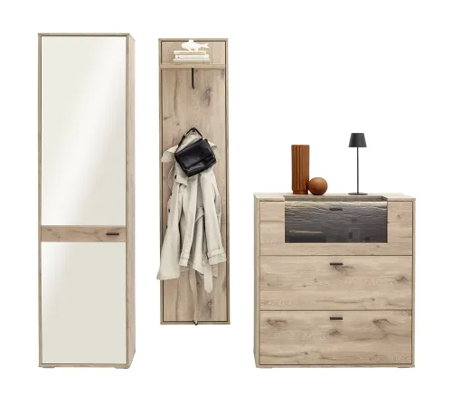 Garderoben Set Mezzano | Viking Oak | 3-teilig ohne Beleuchtung