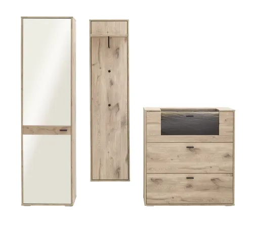 Garderoben Set Mezzano | Viking Oak | 3-teilig ohne Beleuchtung