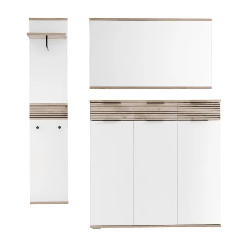 Garderoben Set Montello 1 | Soft White / Viking Oak | 3-teilig