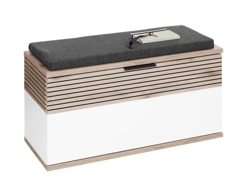 Garderoben Set Montello 2 | Soft White / Viking Oak | 3-teilig mit Sitzkissen