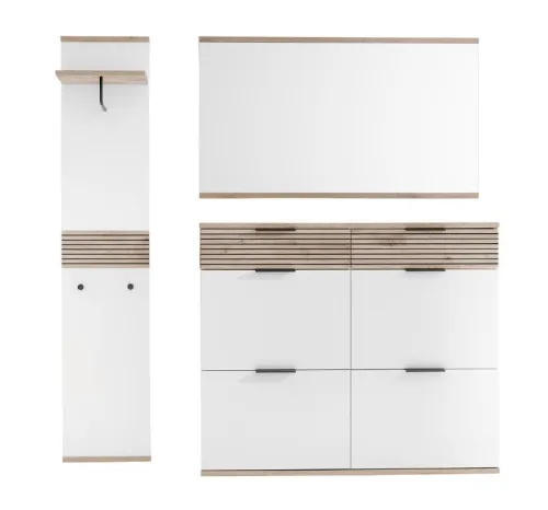Garderoben Set Montello | Soft White / Viking Oak | 3-teilig