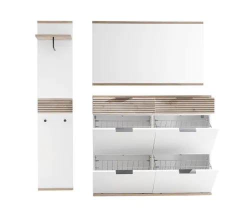 Garderoben Set Montello | Soft White / Viking Oak | 3-teilig