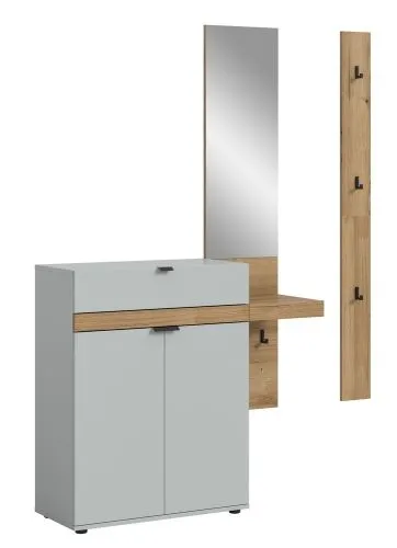 Garderoben-Set Naro 2 | weiß / Evoke Oak | 3-teilig