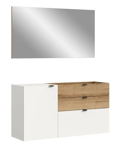 Garderoben-Set Naro | weiß / Evoke Oak | 2-teilig
